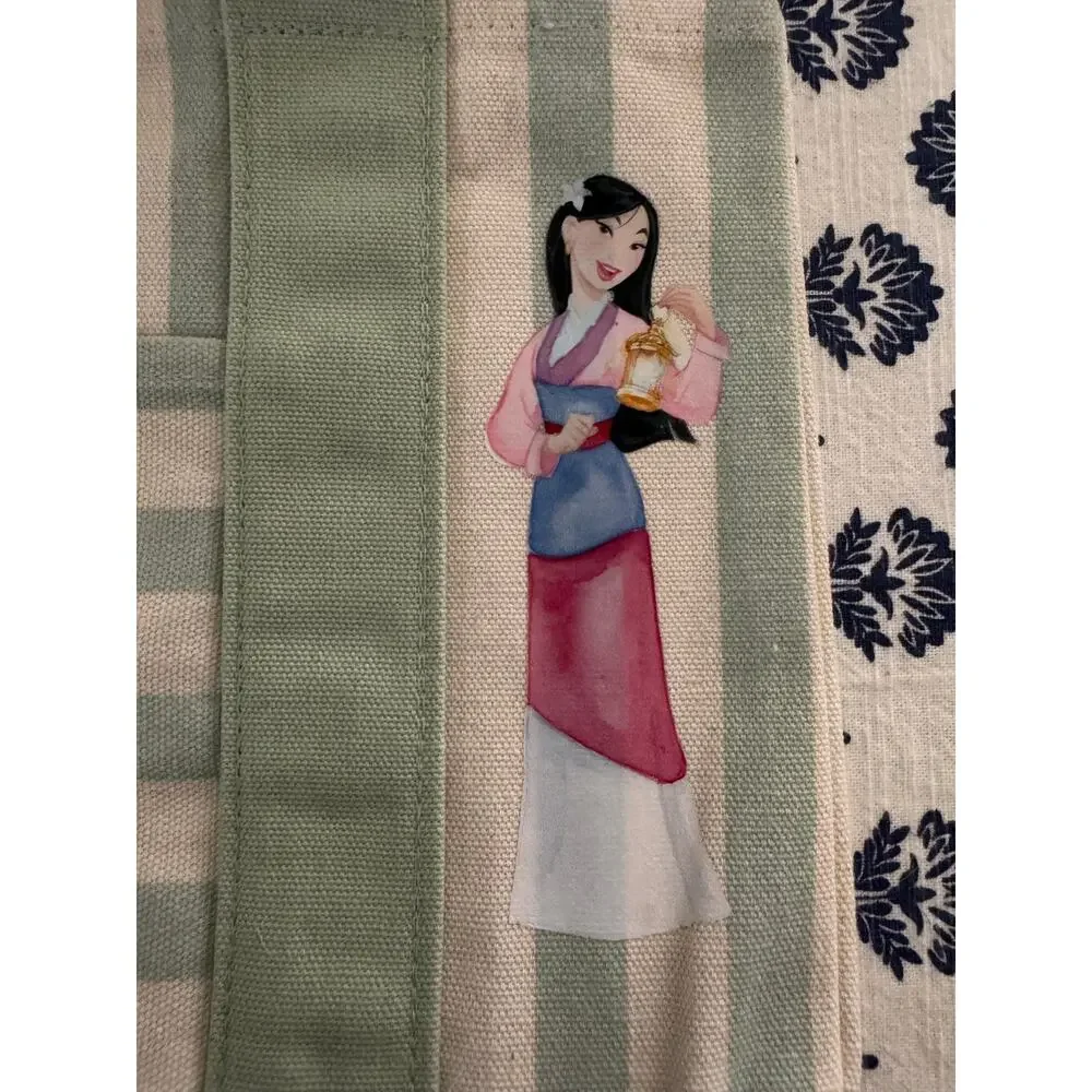 Disney Mulan Double Sided Striped Custom Made Trader Joes Mini Tote